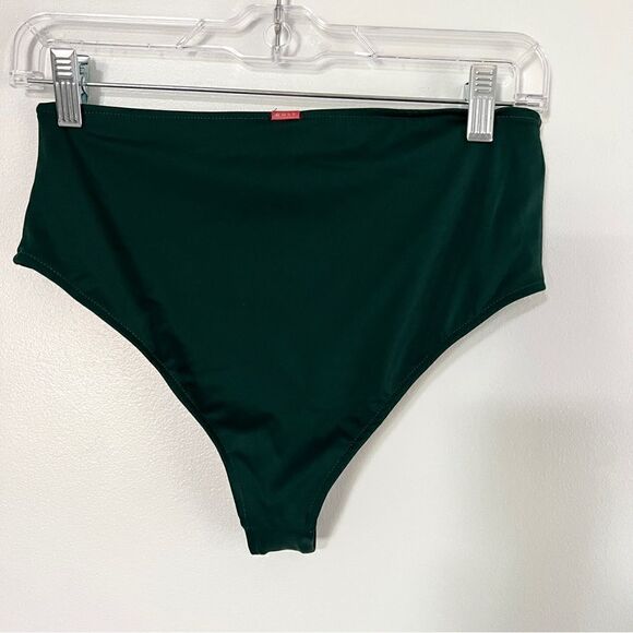 🌺3 FOR $20🌺 Doll & Co High Waist Bikini Bottom Hunter Green Matte M Swimwear - Picture 6 of 8